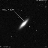 NGC 4220 - линзовидная галактика. Описание NGC 4220:, Галактика в созвездии Гончие Псы