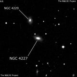 NGC 4227 - спиральная галактика с баром. Описание NGC 4227:, Галактика в созвездии Гончие Псы