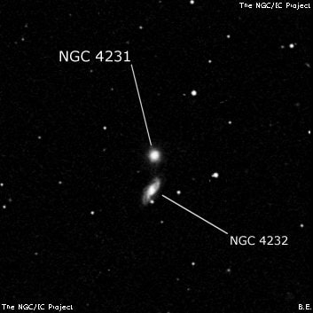 NGC 4231 - линзовидная галактика. Описание NGC 4231:, Галактика в созвездии Гончие Псы