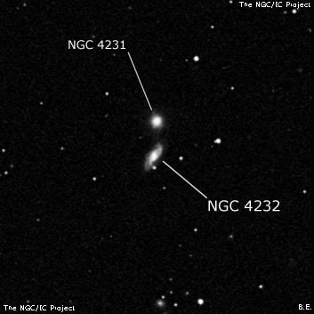 NGC 4232 - спиральная галактика с баром. Описание NGC 4232:, Галактика в созвездии Гончие Псы