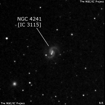 NGC 4241 - спиральная галактика с баром. Описание NGC 4241:, Галактика в созвездии Дева