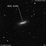 NGC 4248 - спиральная галактика с баром. Описание NGC 4248:, Галактика в созвездии Гончие Псы
