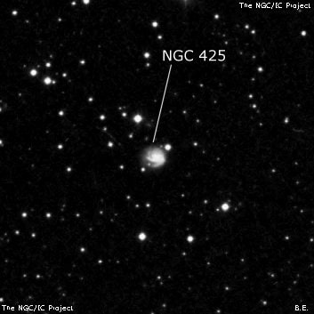 NGC 425 - галактика. Описание NGC 425:, Галактика в созвездии Андромеда