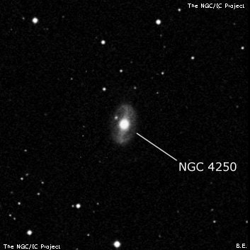 NGC 4250 - спиральная галактика с баром. Описание NGC 4250:, Галактика в созвездии Дракон