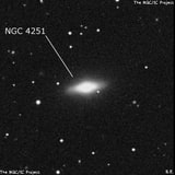 NGC 4251 - спиральная галактика с баром. Описание NGC 4251:, Галактика в созвездии Волосы Вероники