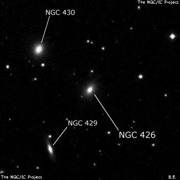 NGC 426 - эллиптическая галактика. Описание NGC 426:, Галактика в созвездии Кит