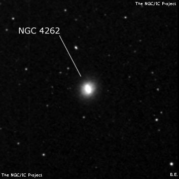 NGC 4262 - спиральная галактика с баром. Описание NGC 4262:, Галактика в созвездии Волосы Вероники