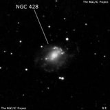 NGC 428 - спиральная галактика с баром. Описание NGC 428:, Галактика в созвездии Кит