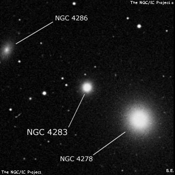 NGC 4283 - эллиптическая галактика. Описание NGC 4283:, Галактика в созвездии Волосы Вероники