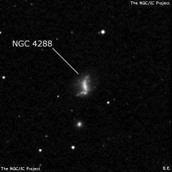 NGC 4288 - спиральная галактика с баром. Описание NGC 4288:, Галактика в созвездии Гончие Псы