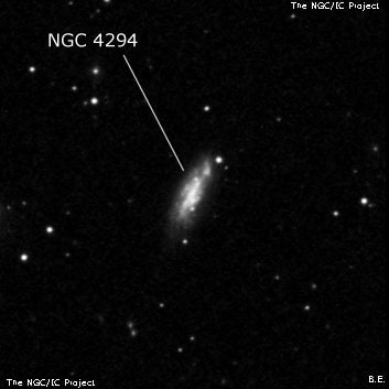 NGC 4294 - спиральная галактика с баром. Описание NGC 4294:, Галактика в созвездии Дева
