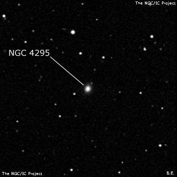 NGC 4295 - линзовидная галактика. Описание NGC 4295:, Галактика в созвездии Волосы Вероники