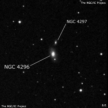 NGC 4296 - спиральная галактика с баром. Описание NGC 4296:, Галактика в созвездии Дева