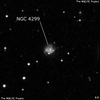 NGC 4299 - спиральная галактика с баром. Описание NGC 4299:, Галактика в созвездии Дева