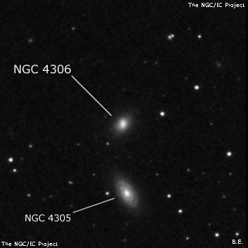 NGC 4306 - спиральная галактика с баром. Описание NGC 4306:, Галактика в созвездии Дева