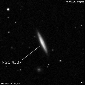 NGC 4307 - спиральная галактика. Описание NGC 4307:, Галактика в созвездии Дева