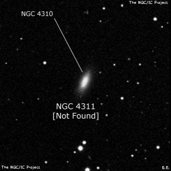 NGC 4311 - по указанным Генри Дрейером координатам, объект повторно не найден; . Описание NGC 4311:, Двойная звезда в созвездии Волосы Вероники