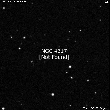 NGC 4317 - по указанным Генри Дрейером координатам, объект повторно не найден; . Описание NGC 4317:, Объект глубокого космоса в созвездии Волосы Вероники