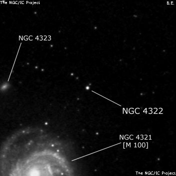 NGC 4322 - спиральная галактика с баром. Описание NGC 4322:, Двойная звезда в созвездии Волосы Вероники