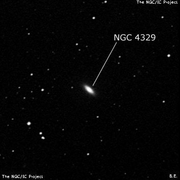 NGC 4329 - эллиптическая галактика. Описание NGC 4329:, Галактика в созвездии Ворон