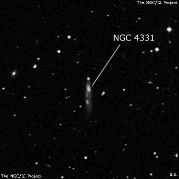 NGC 4331 - галактика неправильной формы. Описание NGC 4331:, Галактика в созвездии Дракон
