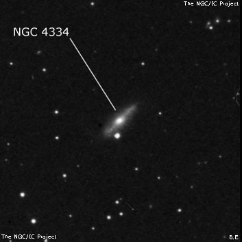 NGC 4334 - спиральная галактика с баром. Описание NGC 4334:, Галактика в созвездии Дева