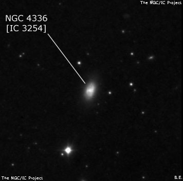 NGC 4336 - спиральная галактика с баром. Описание NGC 4336:, Галактика в созвездии Волосы Вероники