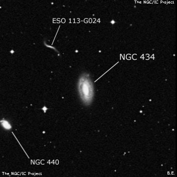 NGC 434 - спиральная галактика с баром. Описание NGC 434:, Галактика в созвездии Тукан