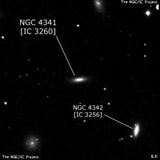 NGC 4341 - спиральная галактика с баром. Описание NGC 4341:, Галактика в созвездии Дева