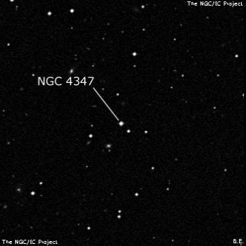 NGC 4347 - одиночная звезда. Описание NGC 4347:, Двойная звезда в созвездии Дева