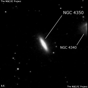 NGC 4350 - линзовидная галактика. Описание NGC 4350:, Галактика в созвездии Волосы Вероники