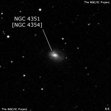 NGC 4351 - спиральная галактика с баром. Описание NGC 4351:, Объект глубокого космоса в созвездии Дева