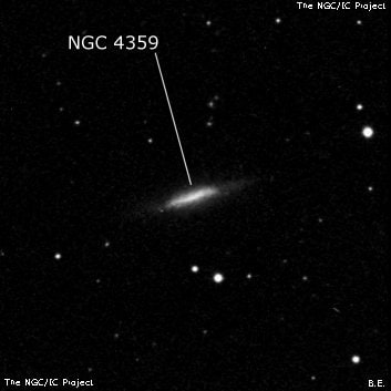 NGC 4359 - спиральная галактика с баром. Описание NGC 4359:, Галактика в созвездии Волосы Вероники