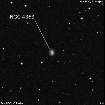NGC 4363 - спиральная галактика. Описание NGC 4363:, Галактика в созвездии Дракон