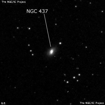 NGC 437 - линзовидная галактика. Описание NGC 437:, Галактика в созвездии Рыбы