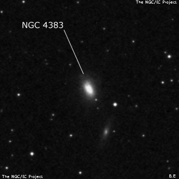 NGC 4383 - спиральная галактика. Описание NGC 4383:, Галактика в созвездии Волосы Вероники