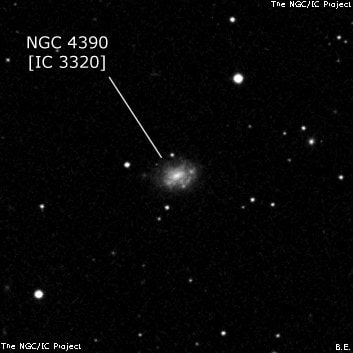 NGC 4390 - спиральная галактика с баром. Описание NGC 4390:, Галактика в созвездии Дева