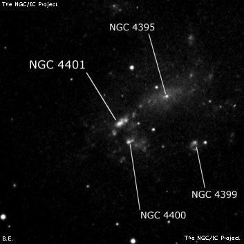 NGC 4401 - H 2 -регион или часть галактики. Описание NGC 4401:, Объект глубокого космоса в созвездии Гончие Псы