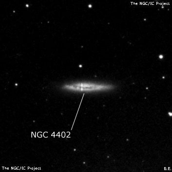NGC 4402 - спиральная галактика. Описание NGC 4402:, Галактика в созвездии Дева