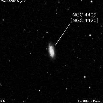 NGC 4409 - спиральная галактика с баром. Описание NGC 4409:, Объект глубокого космоса в созвездии Дева