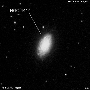 NGC 4414 - спиральная галактика. Описание NGC 4414:, Галактика в созвездии Волосы Вероники