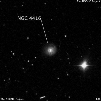 NGC 4416 - спиральная галактика с баром. Описание NGC 4416:, Галактика в созвездии Дева