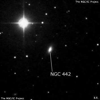 NGC 442 - линзовидная галактика. Описание NGC 442:, Галактика в созвездии Кит