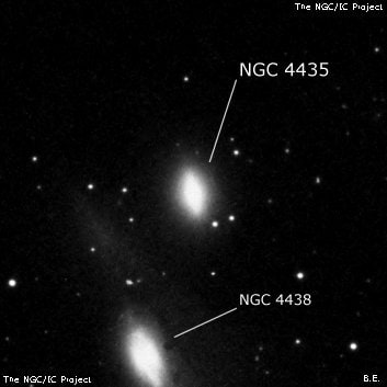 NGC 4435 - спиральная галактика с баром. Описание NGC 4435:, Галактика в созвездии Дева