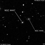 NGC 4447 - спиральная галактика с баром. Описание NGC 4447:, Галактика в созвездии Волосы Вероники