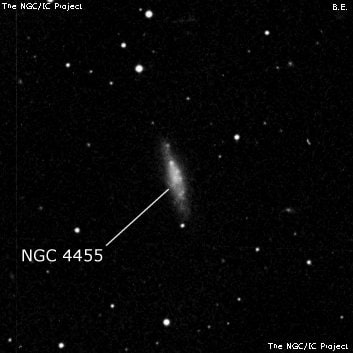 NGC 4455 - спиральная галактика с баром. Описание NGC 4455:, Галактика в созвездии Волосы Вероники