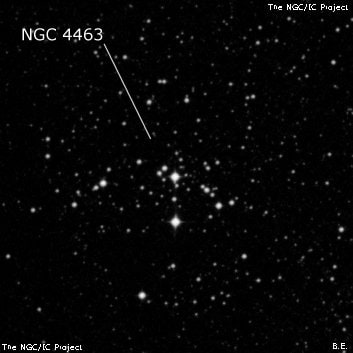 NGC 4463 - рассеянное скопление звёзд. Описание NGC 4463:, Рассеянное скопление в созвездии Муха
