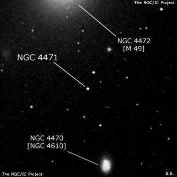 NGC 4471 - одиночная звезда. Описание NGC 4471:, Галактика в созвездии Дева