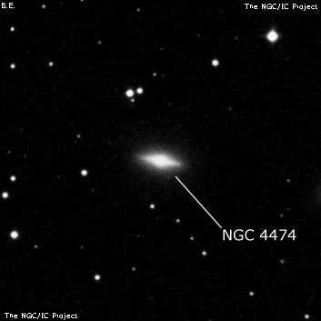 NGC 4474 - линзовидная галактика. Описание NGC 4474:, Галактика в созвездии Волосы Вероники