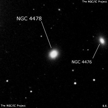 NGC 4478 - эллиптическая галактика. Описание NGC 4478:, Галактика в созвездии Дева
